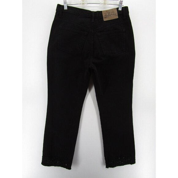 VINTAGE Express Jeans 12 Bleus Bootcut Denim Pants Beaded Hem  90s - Picture 8 of 11